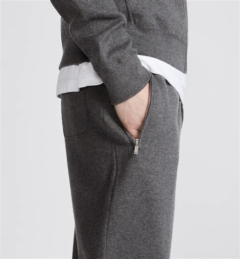 Track Pants Gray Cotton Knit and Cashmere 